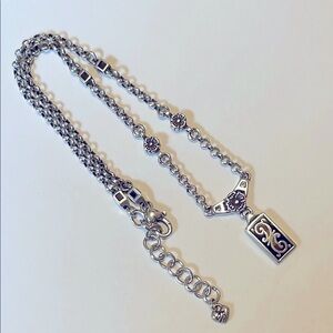 Brighton Fortina Black with Brown ombré Silver Necklace